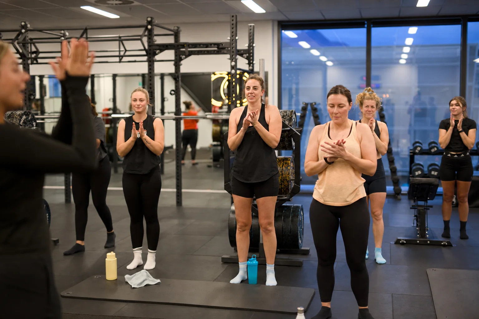 OC members following a coach together during a group session